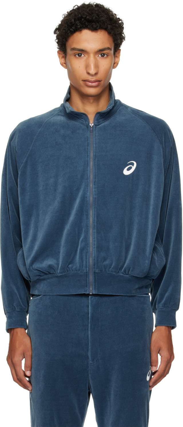  トラックジャケット ブルー Lサイズ USA製　サチモス　ヨンス SOSHIOTSUKI: ブルー Asicsエディション Vintage Velvet トラック