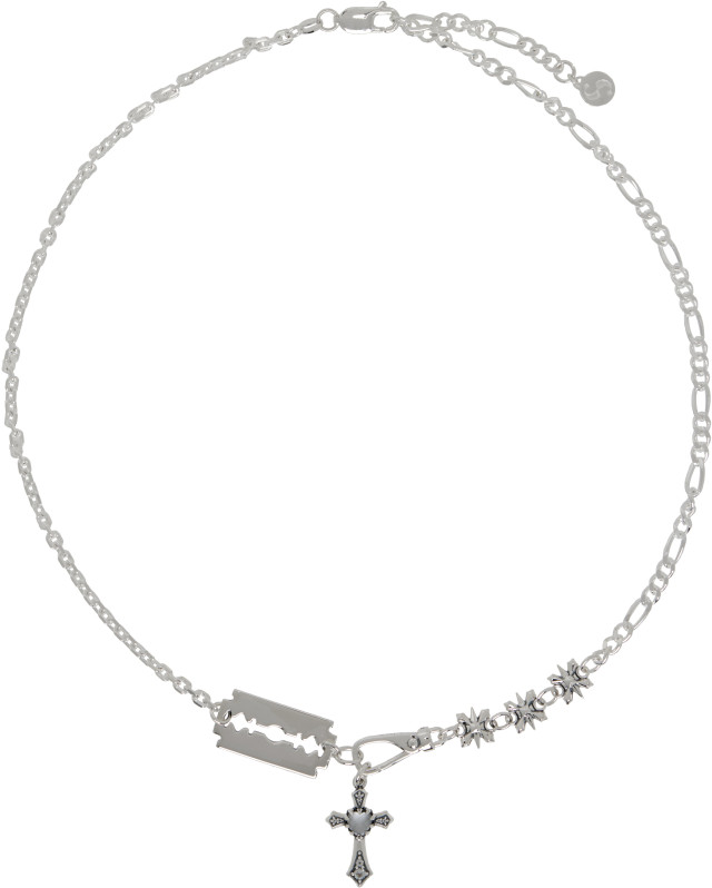stolen girlfriends club ネックレス Stolen Girlfriends Club: Razor Cross Necklace | SSENSE