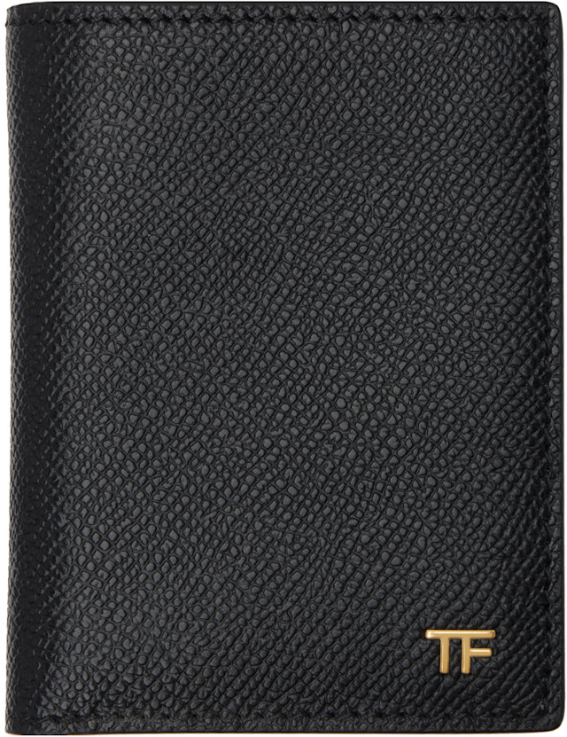 TOM FORD: ブラック スモール グレインレザー 二つ折りカードケース