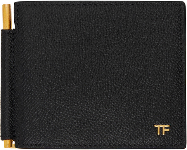 TOM FORD: ブラック スモール グレインレザー マネークリップ