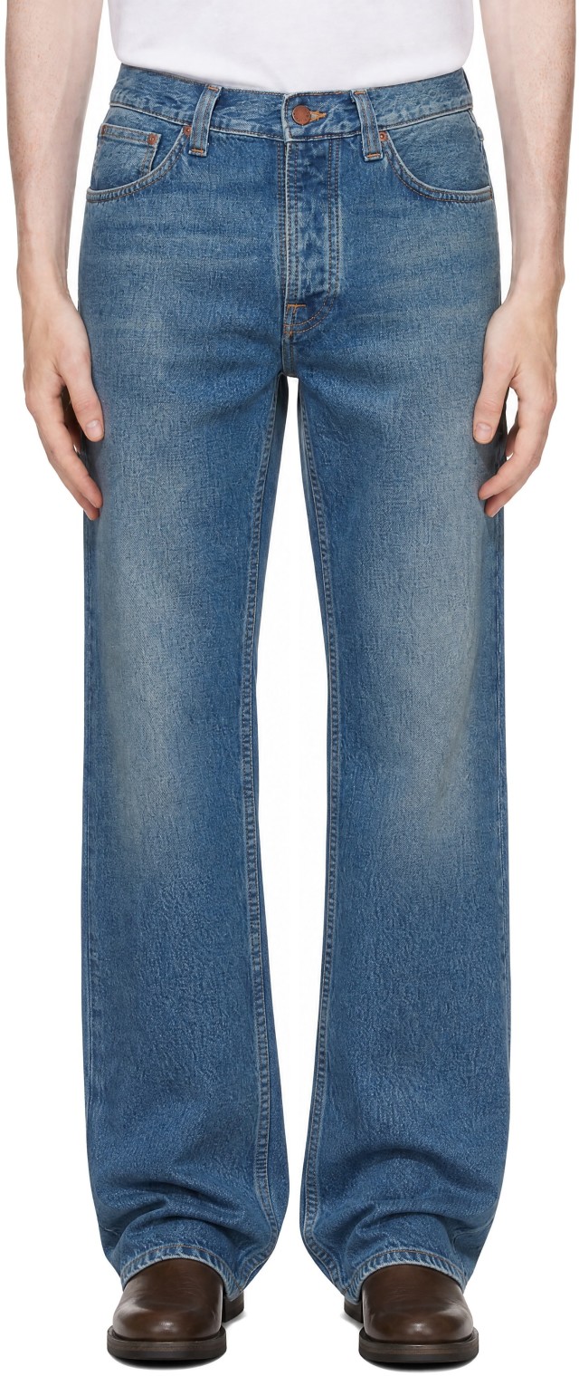 Nudie Jeans: Blue Steady Eddie II Jeans | SSENSE