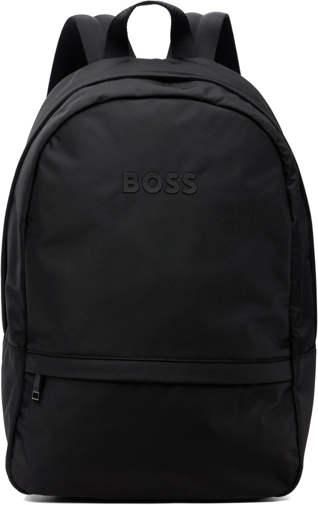 BOSS バックパック　黒 BOSS: Black Logo-Detail Backpack | SSENSE