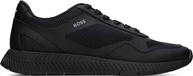 BOSS: ブラック Ribbed Sole メッシュ スニーカー | SSENSE 日本