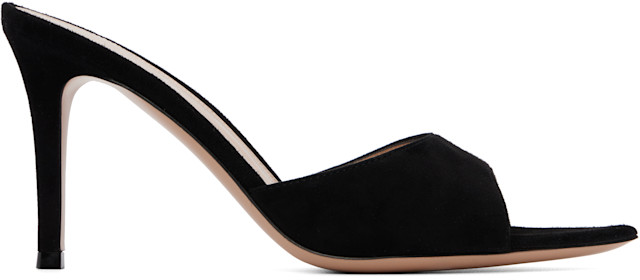 Gianvito Rossi: Black Elle 85 Heeled Sandals | SSENSE