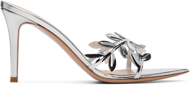 Gianvito Rossi: シルバー Flavia ヒールサンダル | SSENSE 日本