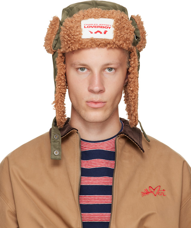 Charles Jeffrey LOVERBOY ベレー帽 Charles Jeffrey LOVERBOY: Khaki Trapper Hat | SSENSE