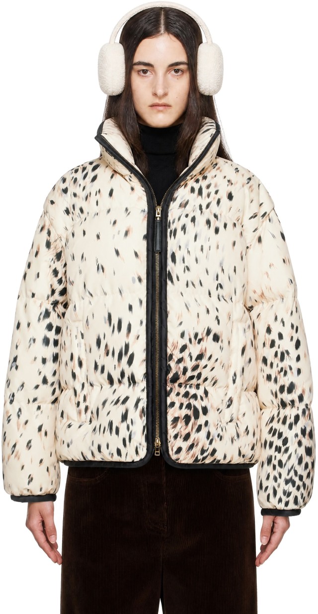 Moncler: Beige Rayonnant Zip-Off Down Jacket | SSENSE