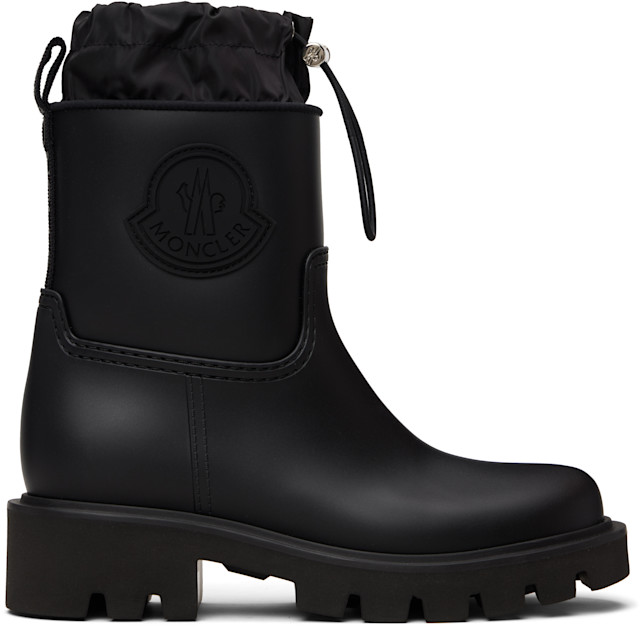 Moncler: ブラック Kickstream レインブーツ | SSENSE 日本