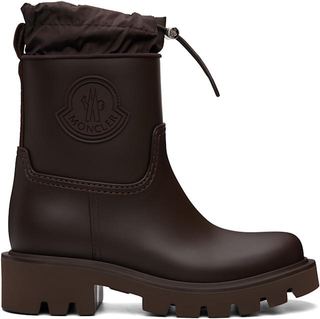 Moncler: Brown Kickstream Rain Boots | SSENSE