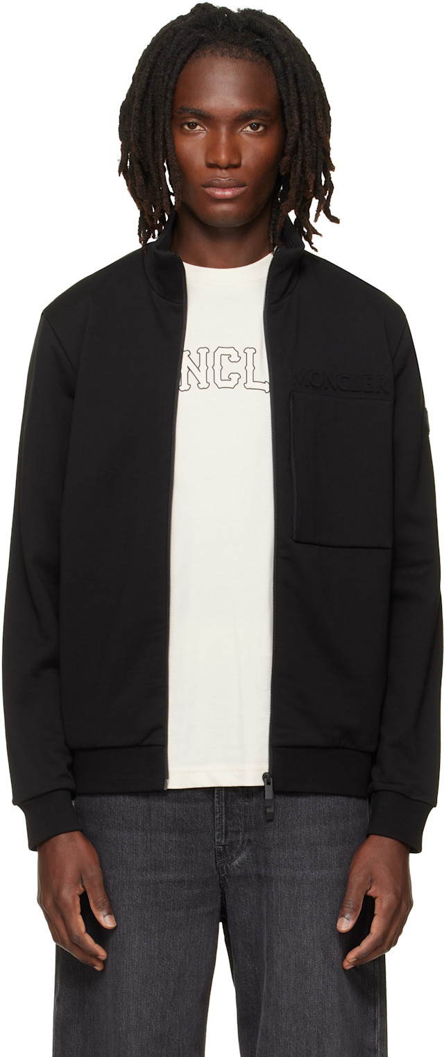 最終大幅値下げ！MONCLER ブラック フルジッパー セットアップ Moncler: ブラック ジップアップ スウェットシャツ | SSENSE 日本