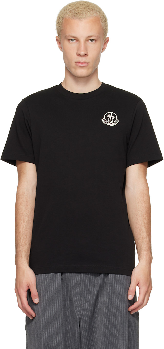 MONCLER Tシャツ ブラック Moncler: Black S/S T-shirt | SSENSE