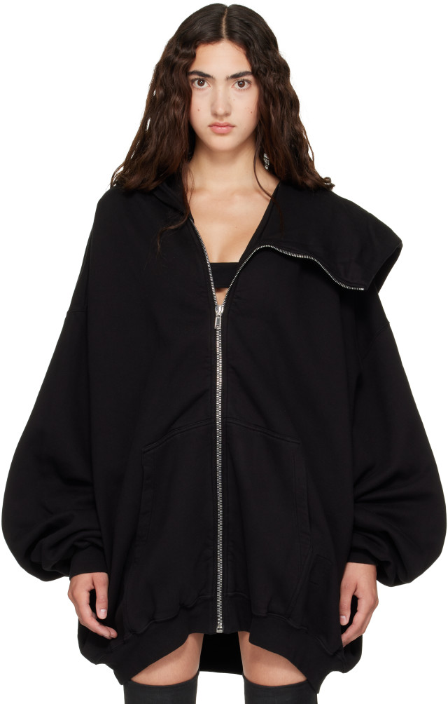 Rick Owens DRKSHDW: Black Tower Mountain Hun Hoodie | SSENSE