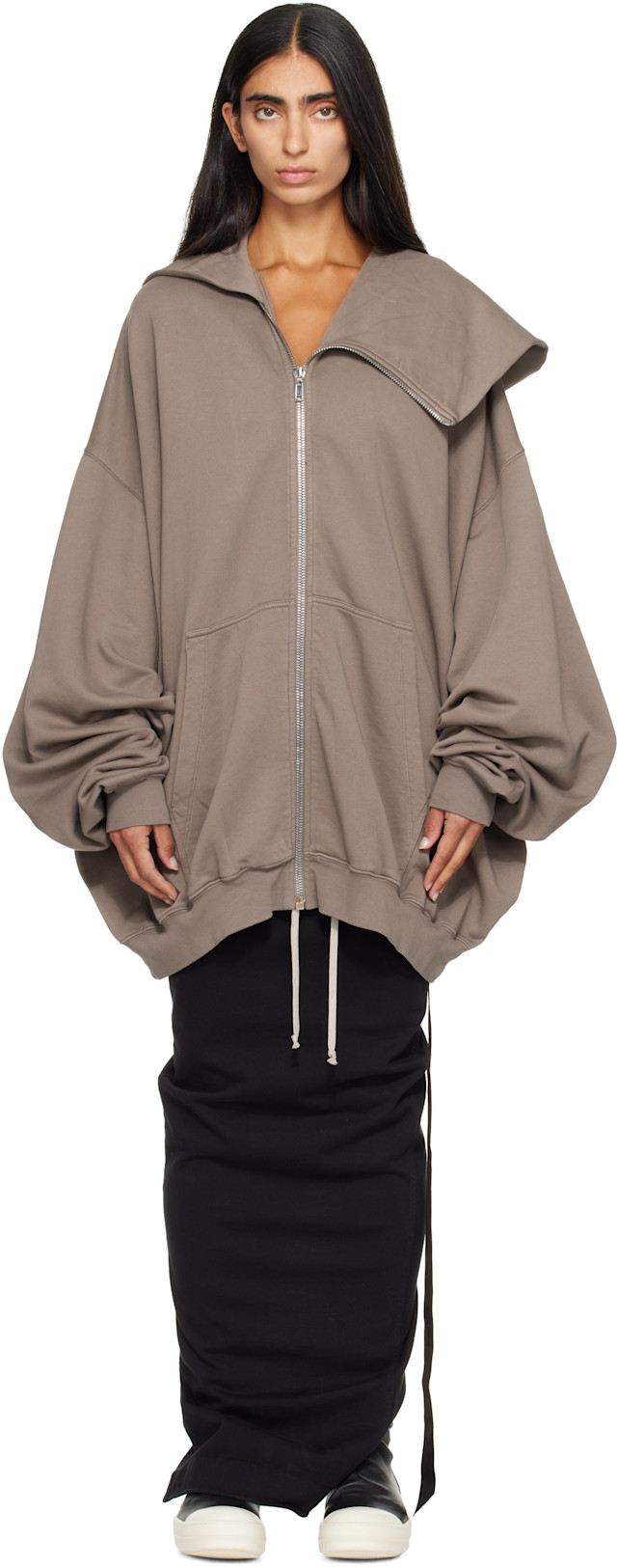 Rick Owens DRKSHDW: Gray Tower Mountain Hun Hoodie | SSENSE