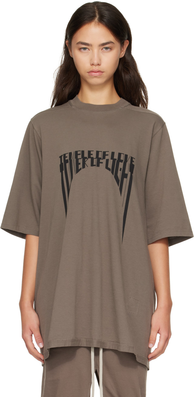 Rick Owens DRKSHDW: Gray Tower Jumbo S/S T-shirt | SSENSE