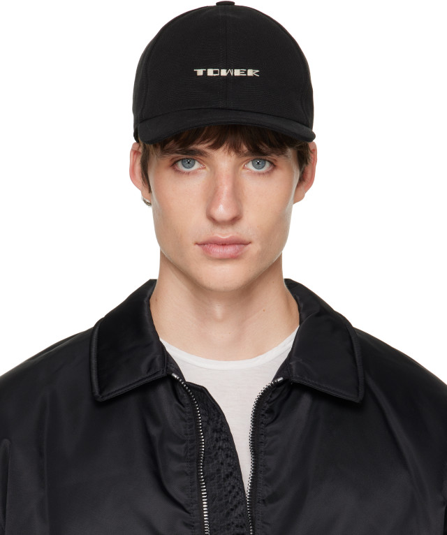 Rick Owens DRKSHDW: ブラック Tower エンブロイダリー ベースボール