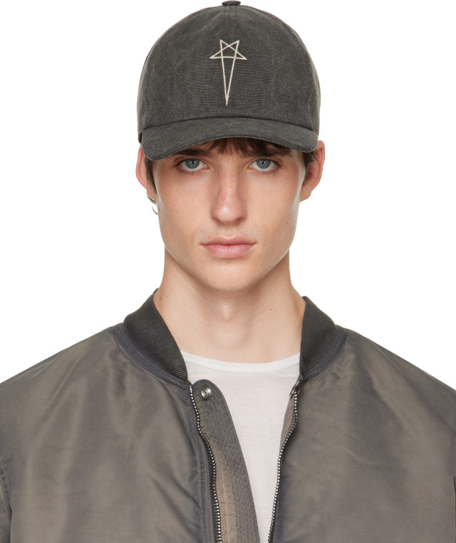 Rick Owens DRKSHDW: グレー Tower Pentagram Embroidery ベースボール