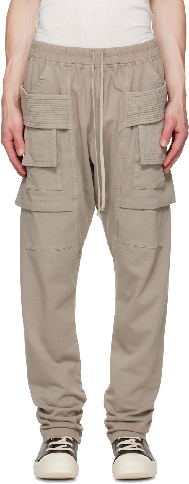 パンツ Rick Owens Creatch cargo drawstring pant Rick Owens DRKSHDW: Gray Tower Creatch Cargo Drawstring Pants | SSENSE