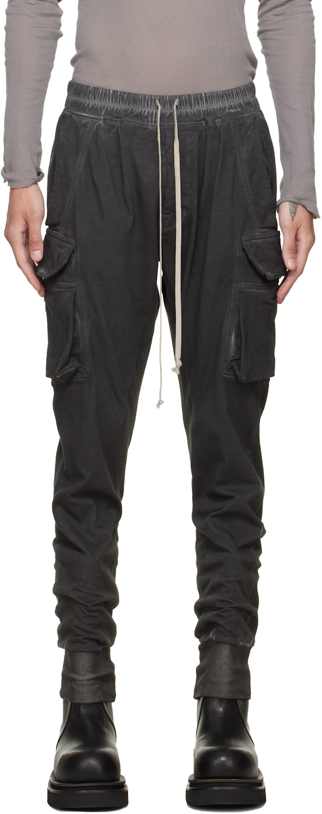 Rick Owens DRKSHDW: Black Tower Mastodon Cut Cargo Pants | SSENSE