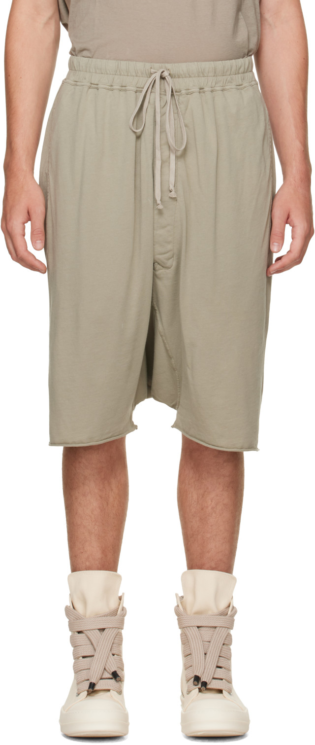 Rick Owens DRKSHDW: グレー Tower Drawstring Pods ショートパンツ