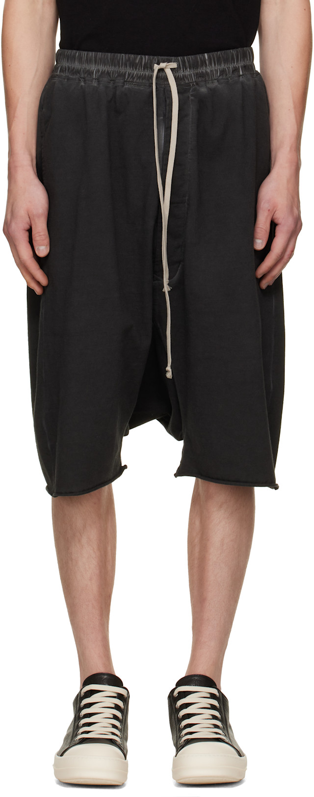 Rick Owens DRKSHDW: Black Tower Drawstring Pods Shorts | SSENSE