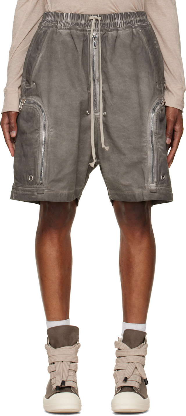 Rick Owens DRKSHDW: グレー Tower Bauhaus デニムショートパンツ