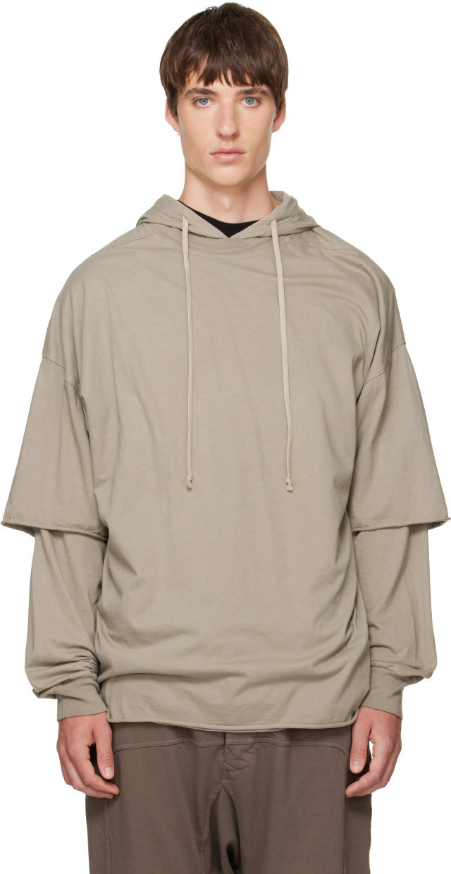 Rick Owens DRKSHDW: Gray Tower Tommy Hustler Hoodie | SSENSE