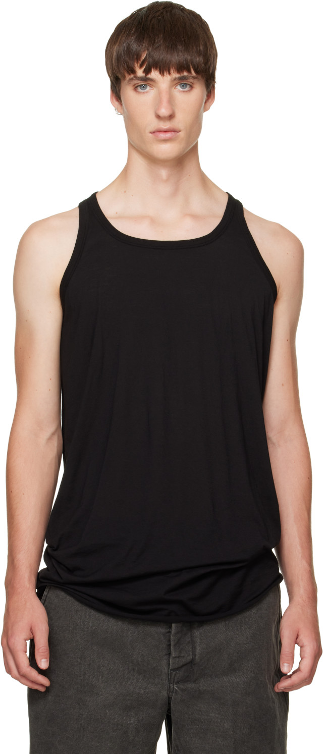 Rick Owens DRKSHDW: ブラック Tower Loose タンクトップ | SSENSE 日本