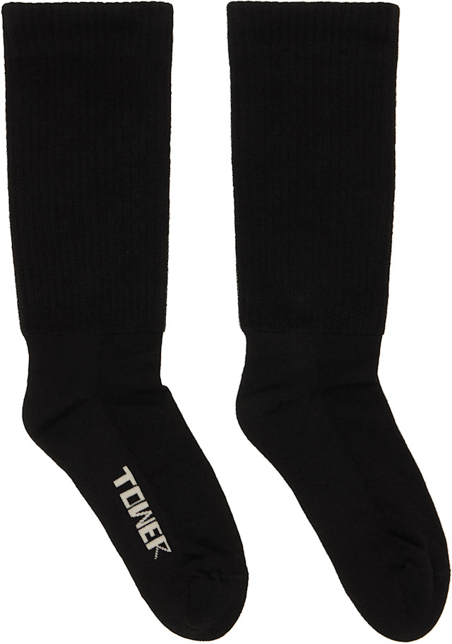 リックオウエンス【新品未使用】ソックス　靴下　RickOwens　ブラック Rick Owens DRKSHDW: ブラック 'Tower' ソックス | SSENSE 日本