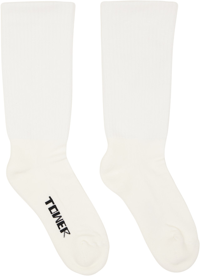 Rick Owens DRKSHDW: White 'Tower' Socks | SSENSE