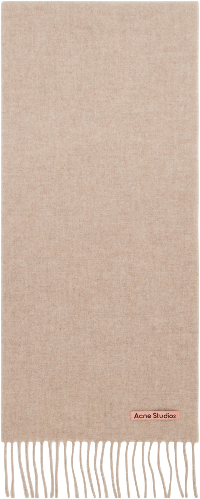 Acne Studios: ベージュ Fringed Wool マフラー | SSENSE 日本
