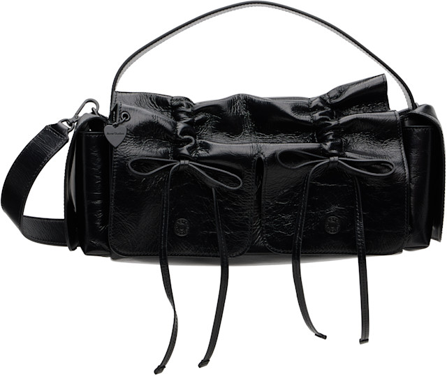 Acne Studios: Black Multipocket Shoulder Bag | SSENSE