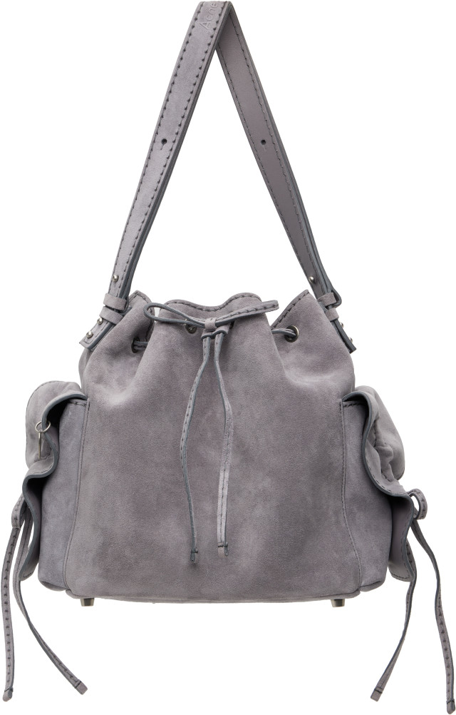 Acne Studios: Gray Multipocket Bucket Bag | SSENSE