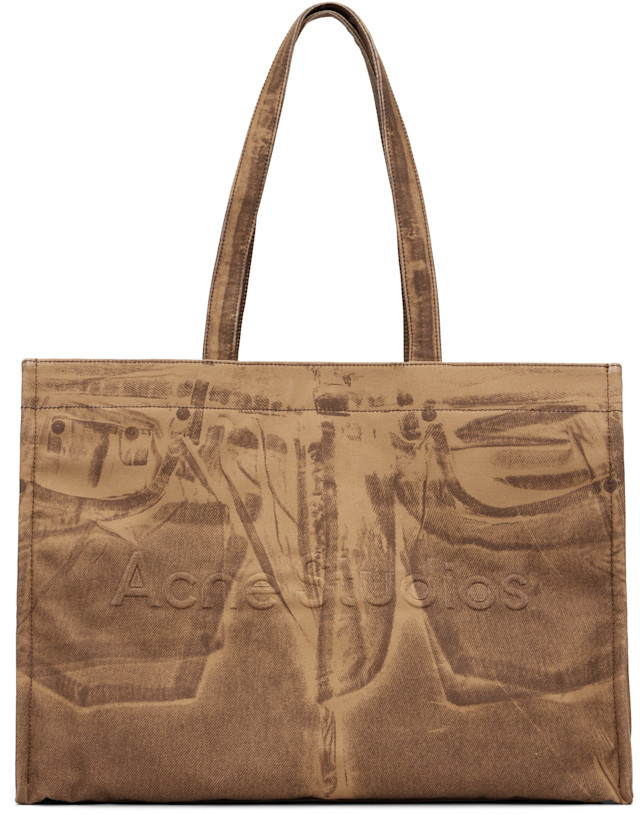 Acne Studios: Tan Logo Shopper Tote | SSENSE Mexico