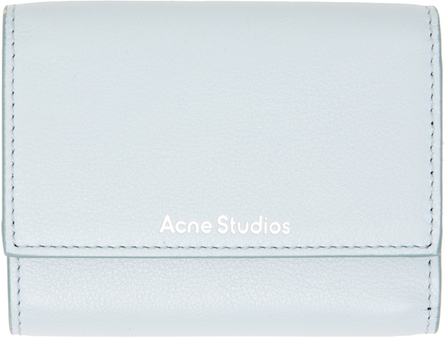 Acne Studios: ブルー レザー 三つ折り財布 | SSENSE 日本