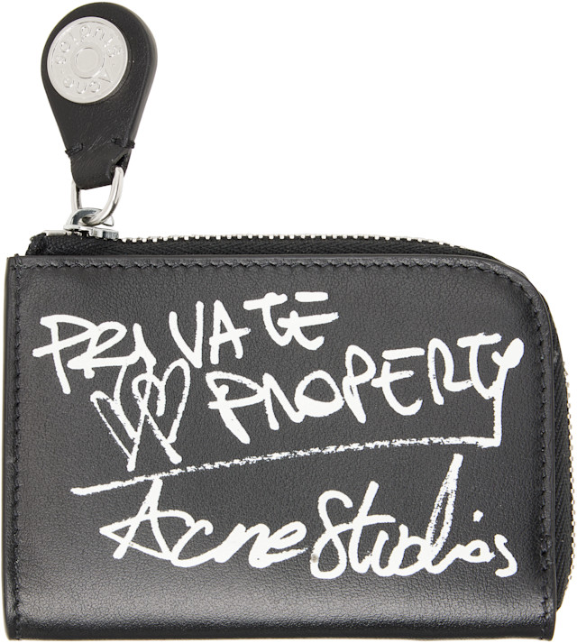 Acne Studios: Black Compact Zip Wallet | SSENSE Japan