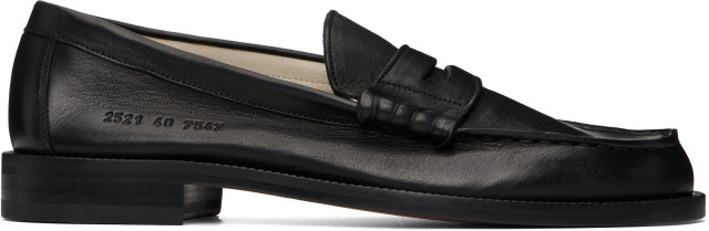 Common Projects: Black Leather Loafers | SSENSE