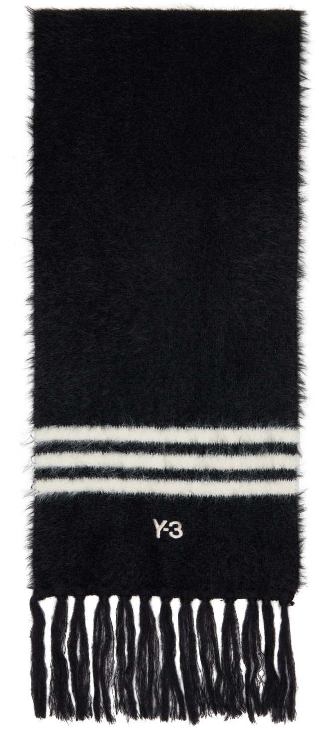 Y-3 ワイスリー✨KINT SCARF ビッグマフラー 2018AW Y-3: Black Stripes Scarf | SSENSE