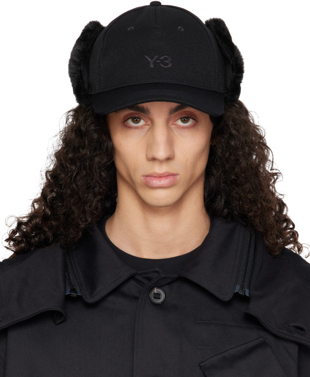 Y-3: Black Ear Cap | SSENSE