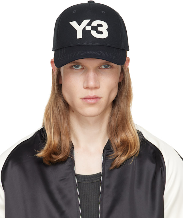 Y-3: ブラック ロゴ キャップ | SSENSE 日本