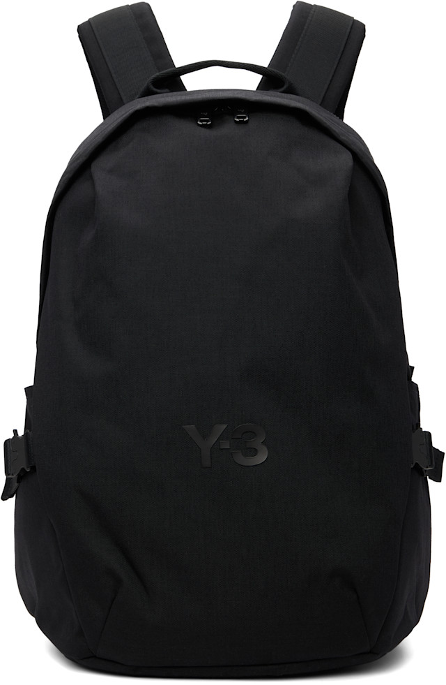 【レアカラー】Y-3 バックパック Black ／ユニセックス Y-3: ブラック ボンディングロゴ バックパック | SSENSE 日本