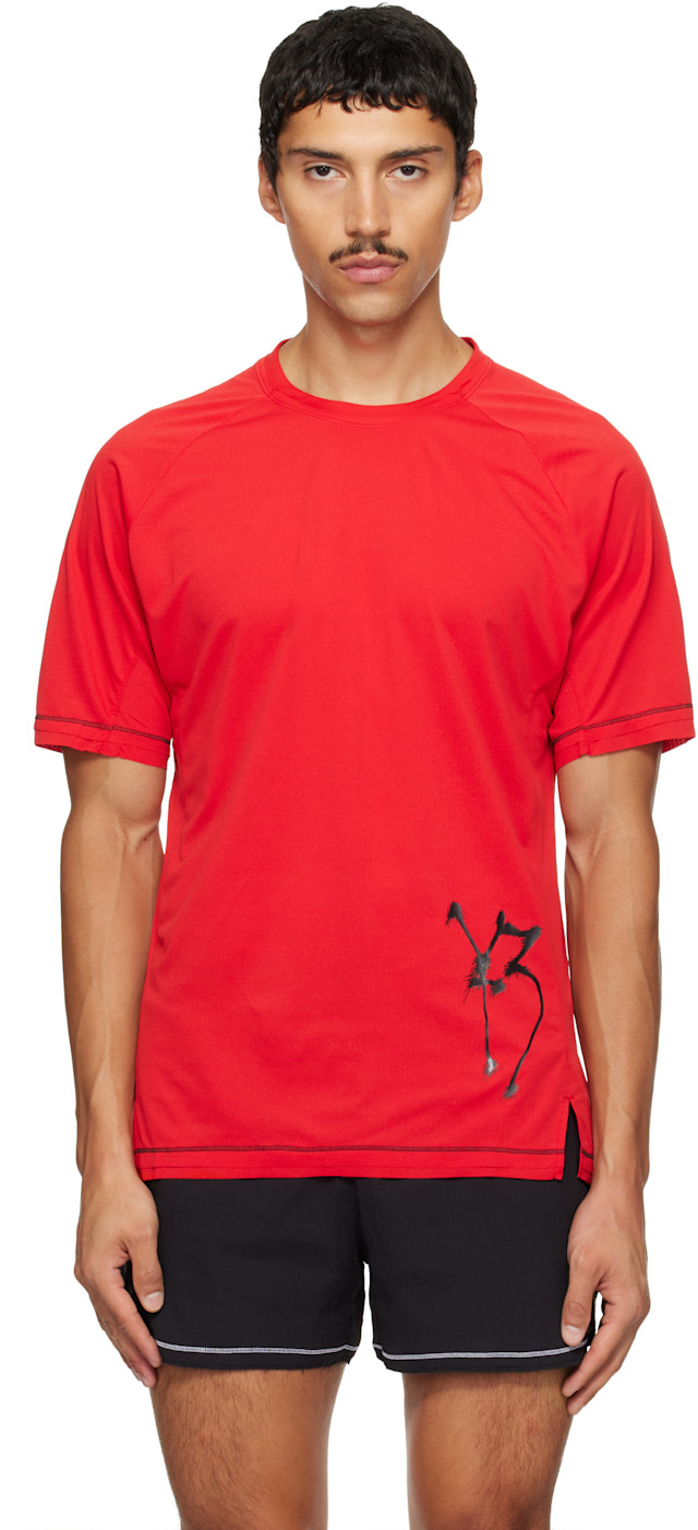 Y-3: レッド Chitoエディション Graphic Running 半袖Tシャツ | SSENSE
