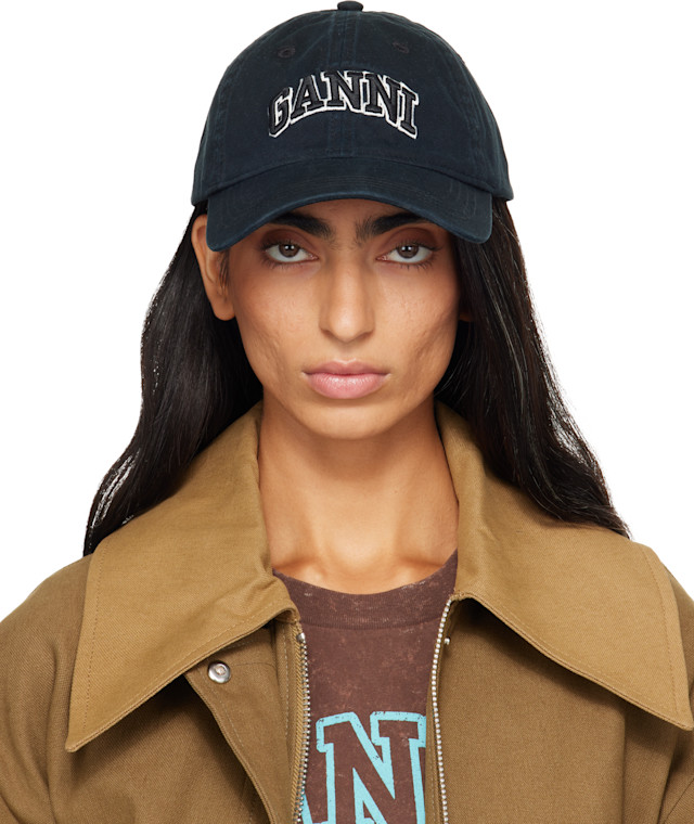 Ganni Black Cotton Cap (Baseball Women\'s Hat) Ganni black Ganni cap | H-Brands main image 4