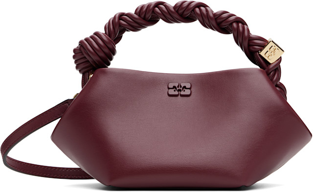 GANNI: Burgundy Mini Bou Bag | SSENSE