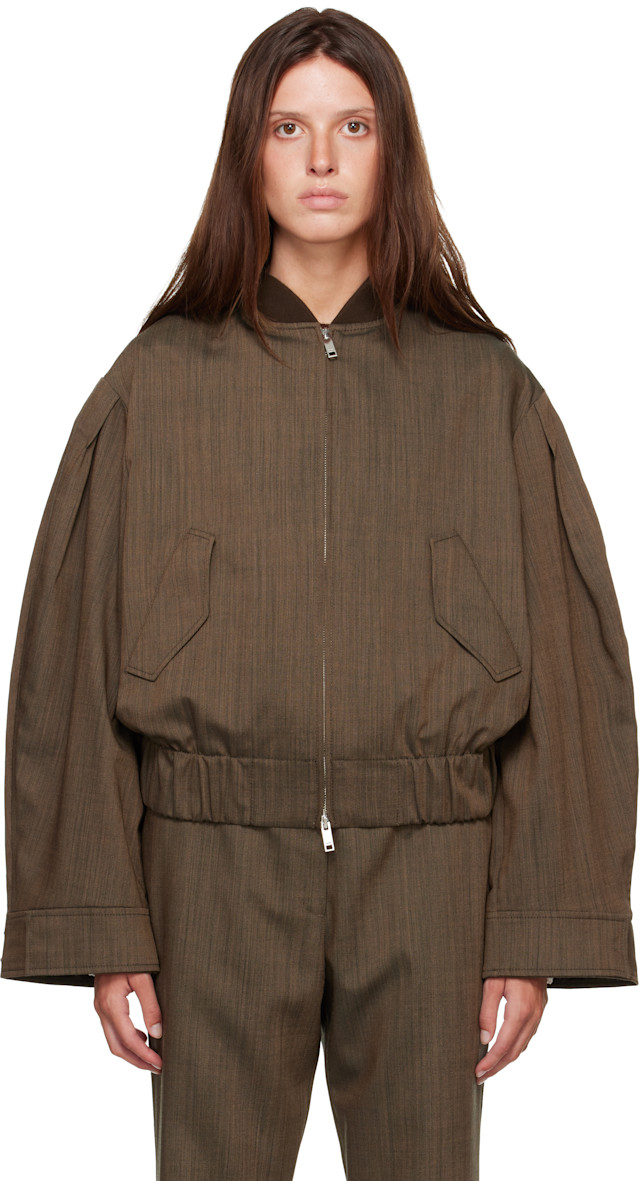 ganni-brown-wool-melange-