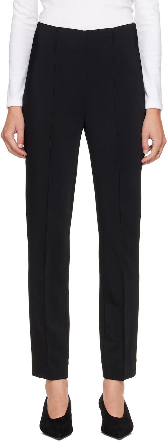 cigarette leg trousers scuba Pair these pants with a tailored blouse for a polished office look The Cigarette Trouser Trend Is