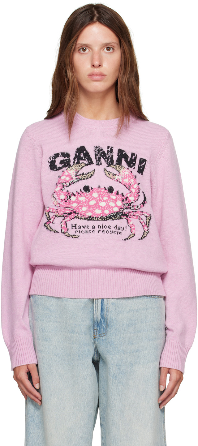 GANNI: Pink Crab Sweater | SSENSE