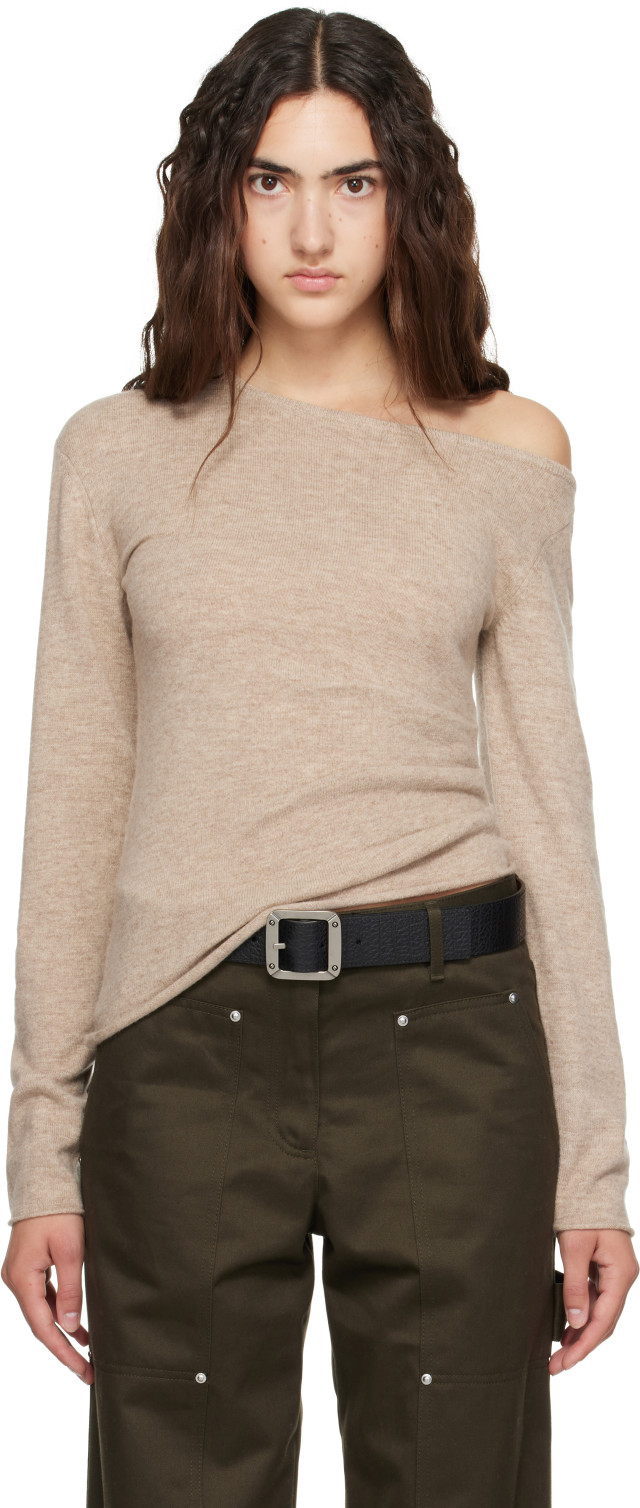 Helmut Lang: Taupe Asymmetric Sweater | SSENSE Canada