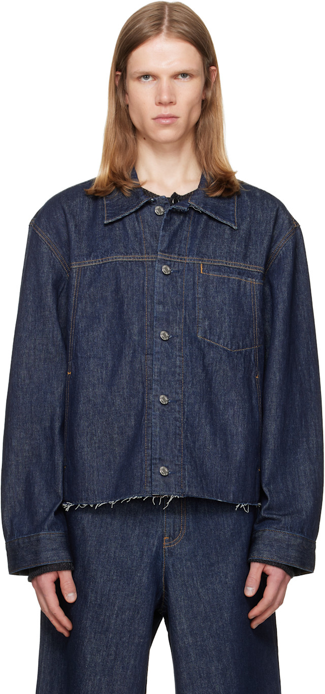 Helmut Lang: インディゴ クロップド デニム トラッカージャケット