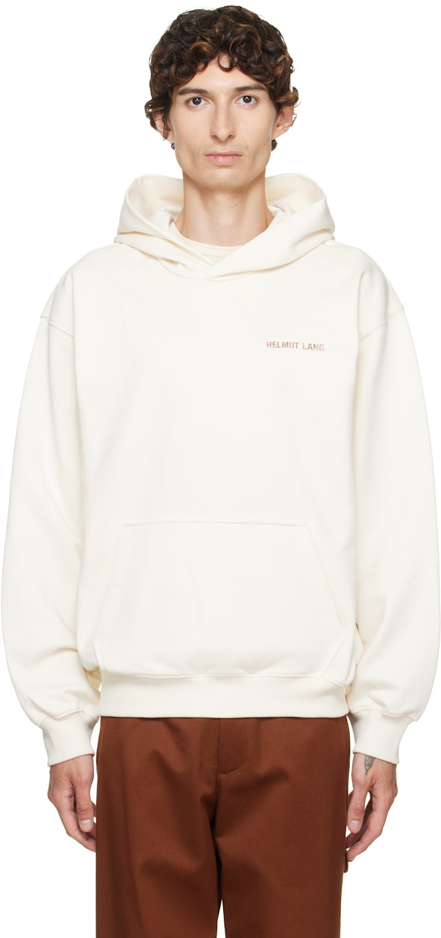 Helmut Lang: オフホワイト ロゴ フーディ | SSENSE 日本