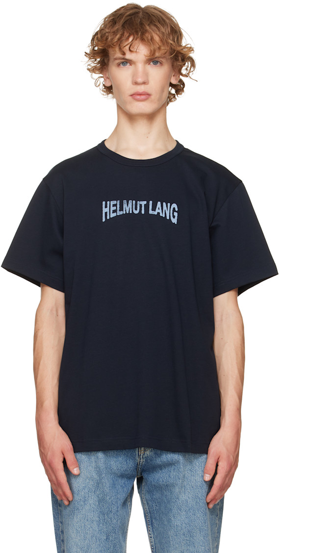 Helmut Lang: Navy Ticket T-shirt | SSENSE